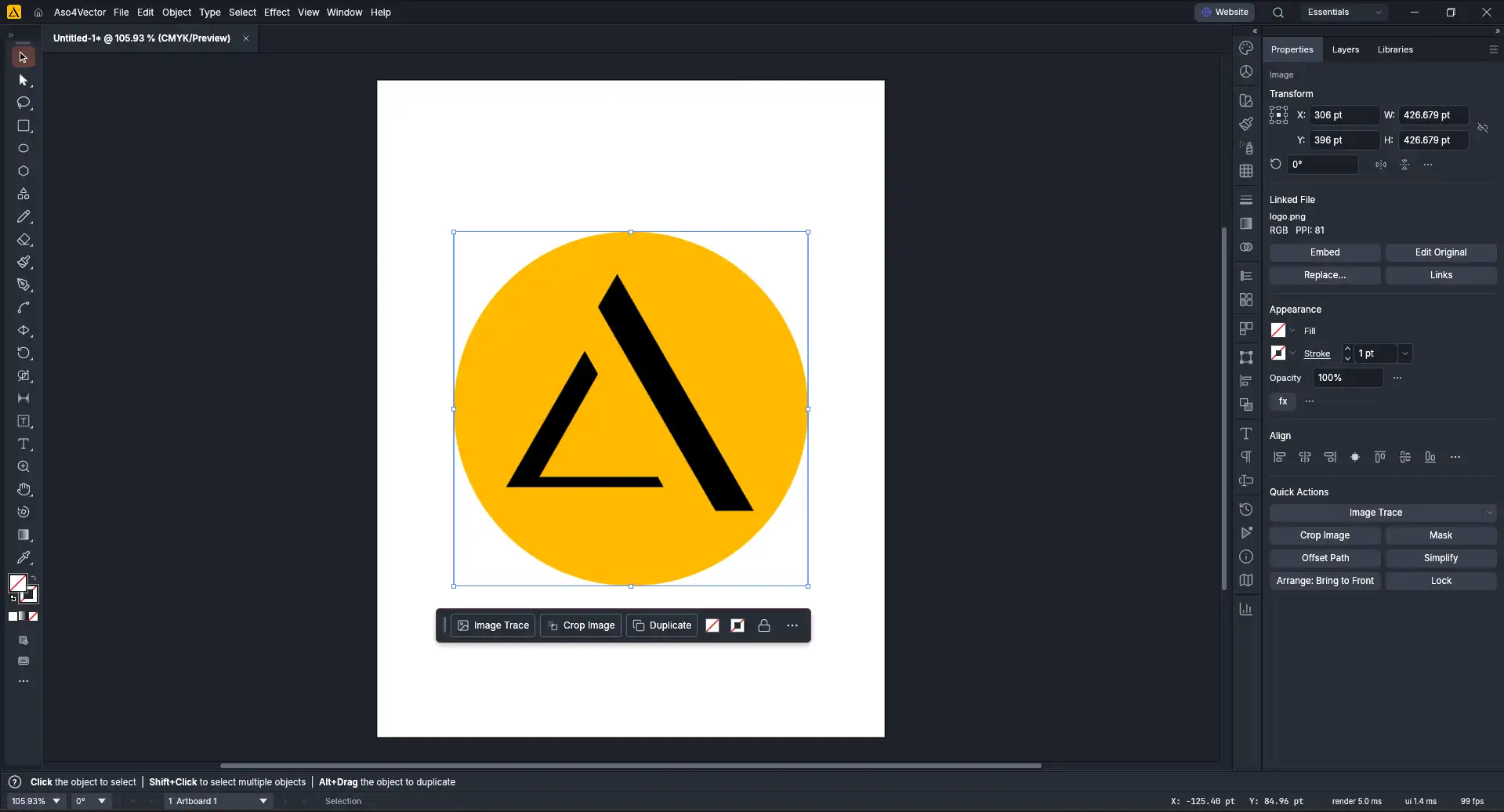 Aso4Vector application screenshot