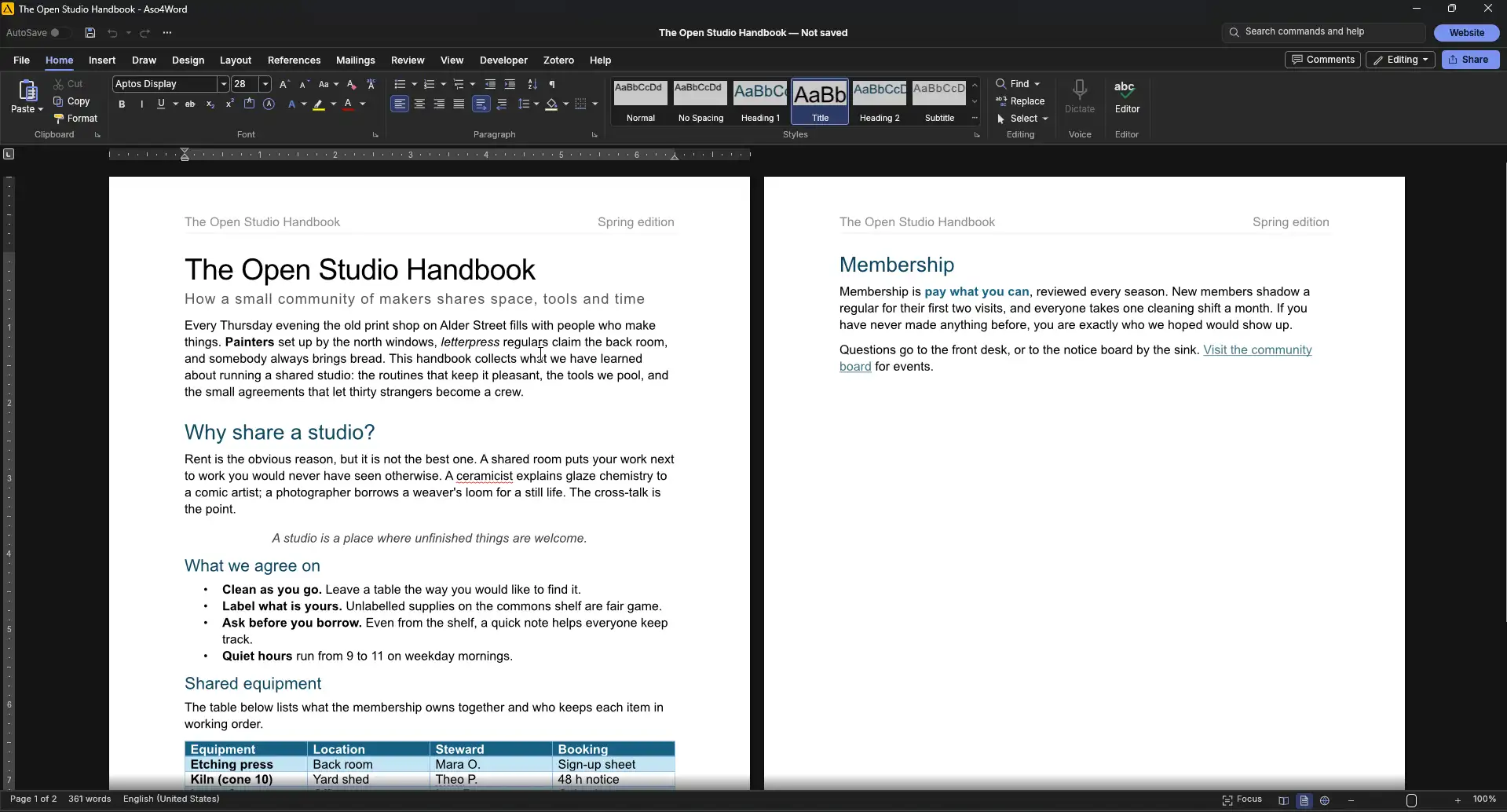 Aso4Word application screenshot